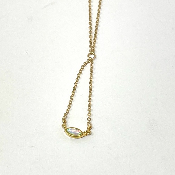 New Anthropologie x Kozakh Gold Opal Delicate Necklace - Picture 1 of 7